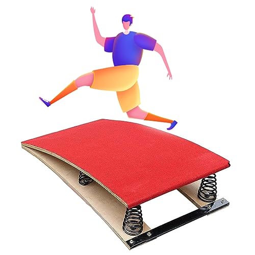 ZARBAILRE Gymnastics Springboard 4 Springs, Thickened Curved Hardwood Spring Board, Gymnastics Springboard with Non Slip Mat, Vault Equipment for Practice Dismount Landings
