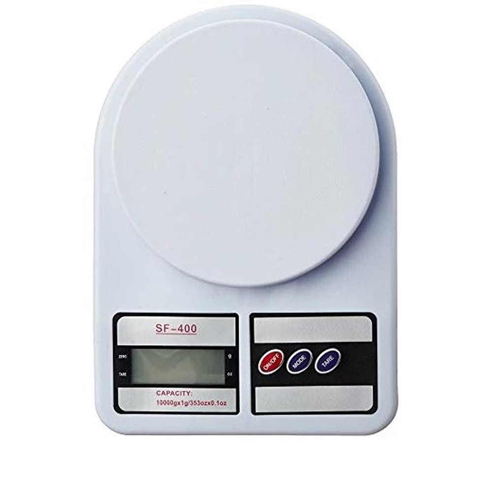 Digital Kitchen Weighing Scale 0.1Gm To 10 Kg Portable Weighting Machine For Home Electronic Food Weight Machine Lcd Black Display Measuring Cooking Vegetable Fruit Food Weighing Machine SF-400