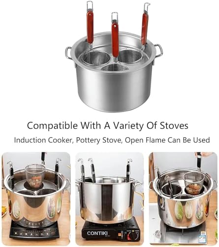 Ensemble d'inserts de poêle à pâtes en acier inoxydable avec panier vapeur - 8