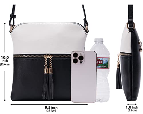 Image of Solene Womens Lightweight Medium Crossbody Purse with Tassel, Perfect Size Crossbody Bags for Daily Use, travel