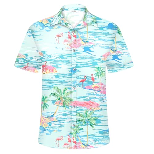 Image of Hawaiian Shirt for Men Tropical Shirts Summer Beach Button Down Short Sleeve Luau Aloha Floral Cruise Vacation Outfit 2026