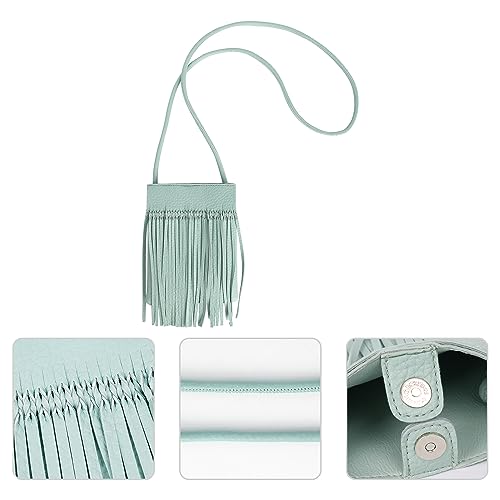 Image of Women Leather Fringe Messenger Bag Mini Hobo Crossbody Tassel Shoulder Bags
