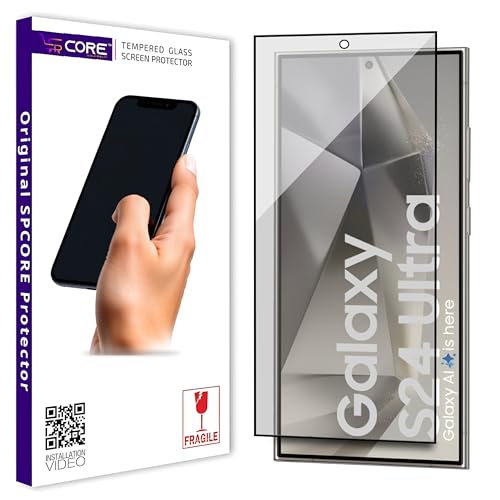 Image of Military Grade Matte Anti-Glare Tempered Glass Screen Protector for Samsung Galaxy S24 Ultra (6.8 Inch) With Installation Kit | Edge to Edge Coverage | Black