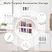 Malldii 9.5” Large Acrylic Straw Holder for Cabinet Door - Reusable Tumbler Straw Organizer Storage, Small Kitchen Accessories Container, Ultra Sticky Cupboard Door Mounted (White)
