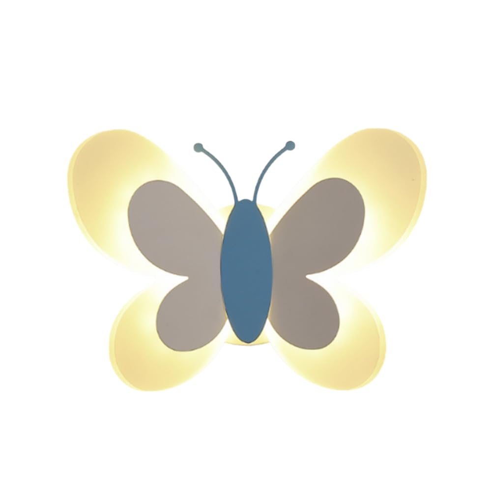 Lámpara mariposa LED azul para iluminar las noches de los niños en su cuarto infantil