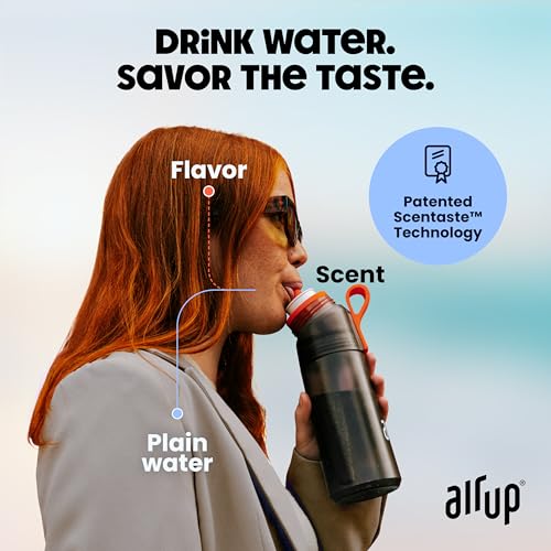 air up® water bottle (22 oz) for school, sports, gym | includes 5 scent pods & straw | flavored bottle in blue – also for kids, boys, girls | no calories, sugar-free and suitable for carbonation
