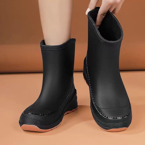 Image of Nutropa Mid Calf Rain Boots for Women, Anti-Slip Outdoor Work Rain Shoes