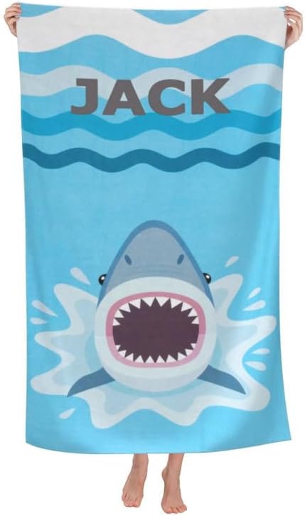 Toallas de playa personalizadas para niños y niñas con nombre, toalla de playa colorida del mar, microfibra de secado rápido, sin arena, toallas de