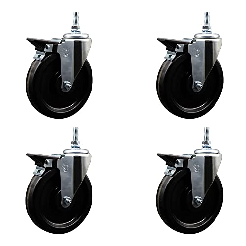 Phenolic Swivel Threaded Stem Caster Set of 4 w/6