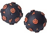 EXPAWLORER Halloween Squeaky Dog Balls Toys- 2 Pack Interaction Dog Toy Set with Pumpkin and Bat Bumps for Boredom, 3-Inch