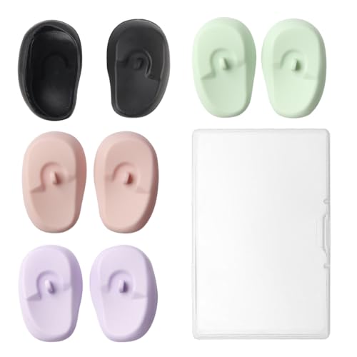 Protector Oidos Agua, 4 Pares De Cubiertas De Silicona Para Los Oídos Cubiertas Para Los Oídos Para Peluquería Tapones Protectores Para La Ducha Del (5,5 x 8 cm)