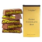 UniqBite Dubai Chocolate Bar Pistachio, Crunchy Viral Knafeh Chocolate Bar Filled with Pistachio Cream & Kataifi, 7 oz (200g)