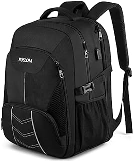 Extra Large Backpack for Men 55L,18.4Inch Travel Laptop Backpack with USB Charging Port Business Flight Approved Carry On Backpack,TSA Big Capacity Heavy Duty Computer Bag College School Bookbag,Black