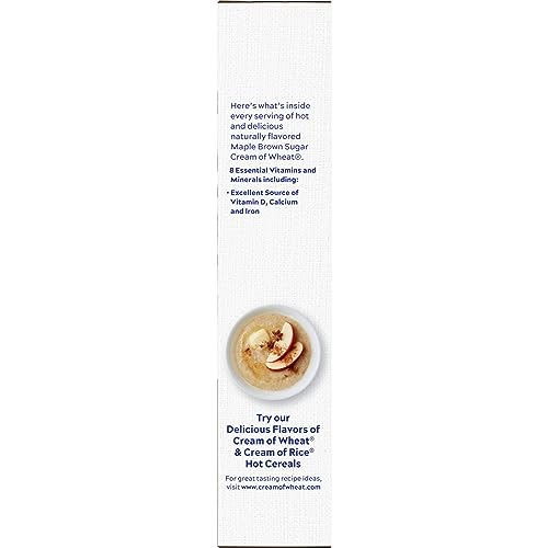 Image of Cream of Wheat Hot Cereal, Maple Brown Sugar, 2 1 /2 Minute Cook Time, 24 Ounce (Pack of 12)