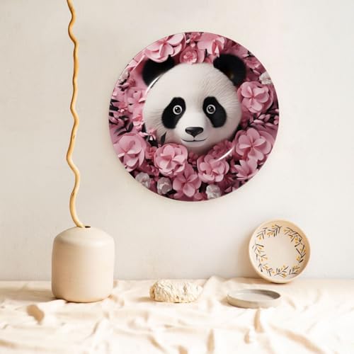 Assiette décorative panda rose pour sublimer votre mur de bureau