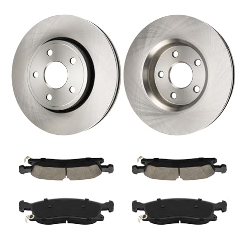 Image of KAX Front Brake Kit, OE Brake Rotors and Ceramic Brake Pads | Fits Jeep Grand Cherokee 2011-2018, Dodge Durango 2011-2020, Automotive Replacement Brake Kit