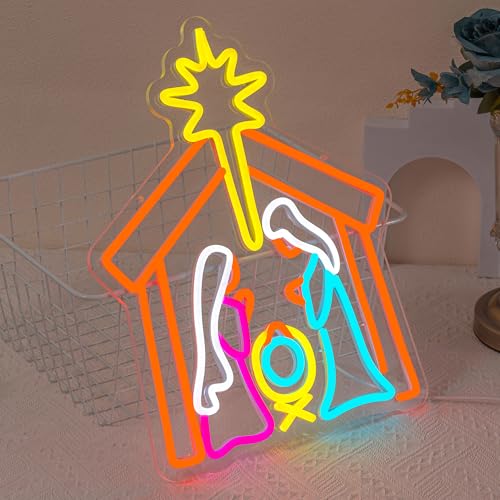 Image of Nativity Neon Sign Christmas Neon Light for Wall Decor