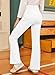 blibean Teen Girls Flare Yoga Leggings Big Kid Fall Bell Bottom Dance Pants Casual School Elastic High Waist Trousers Spring Wide Leg Legging with Pockets Size 8-9 Year Old White