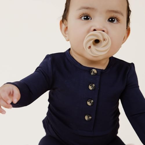 Image of Doodle & Co. Holland Classic Pacifier for New Born Babies | BPA Free Natural Nipple Shape 100% Silicone for Infants | Helps Promote Healthy Oral Development | 0-3 Months | Peach /Plum
