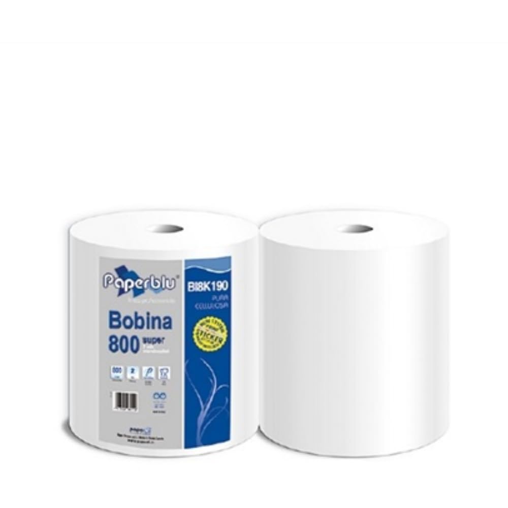 4 rotoloni asciugatutto paperblu super1000 bobina 800 strappi 2 veli micro incollati CF CARTA