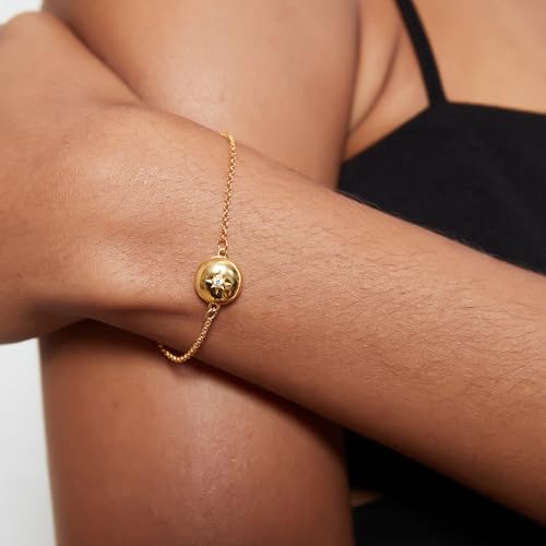 PERIMADE Personalized Photo Locket Bracelet with Picture Inside - Custom Text Message Cubic Zirconia Star Charm Bracelet - 925 Sterling Silver Customized CZ Chain Bracelet Memorial Gift for Women4