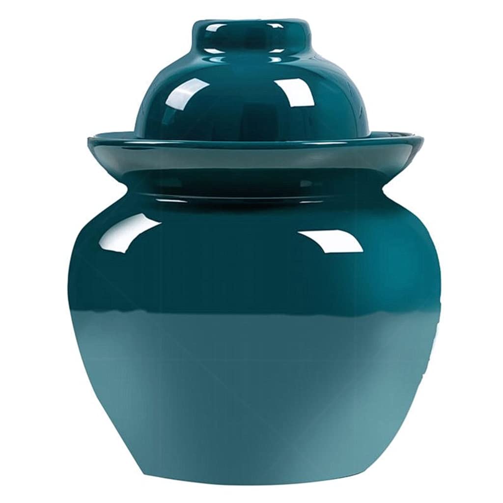 Gesunde Keramikgurken Glas Fermenting Glas Esstisch Pushels Container Gärung Clock Jar Gärung Pickling Pot for Kimchi Sauerkraut Pickles Gärtetes Gemüse Kombucha, Grün (Größe : M)