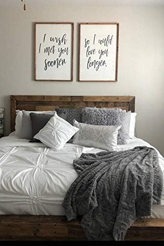 Bedroom Wall Decor, I Wish I met You Sooner so I Could Love You Longer, Farmhouse Bedroom Decor, Rustic Signs, Framed Sign, Wood Sign