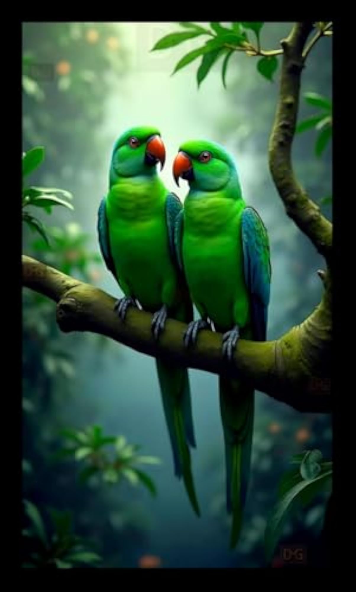 Colorful Parrot Frame Painting, Premium Wall Art