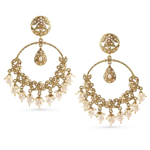 Image of Rubans Chandbali Earrings Gold Plated Kundan Jewellery Gift for Women & Girls