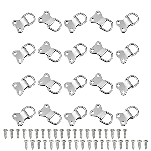 Image of 36mm x 22mm Double Holes D Ring Picture Hangers Hardware, for Home Decoration Hanging Clock Paintings Artwork Creative Picture Frame Photo Hanging Solutions Silver Tone 100pcs
