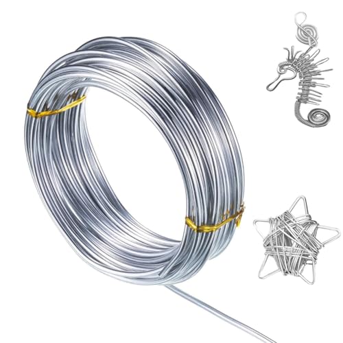 5m Soft Aluminum Wire Aluminum Craft Wire Silver Color Bendable W-ire Crafts Supplies Metal Wires For Doll Skeletons Sculptures Car Bicycles Models Flower Supports (1.5mm X 5m Not Include Tools)