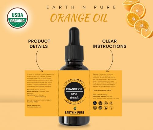 Image of Earth N Pure Orange Essential Oil Natural and Therapeutic Grade 15 ml