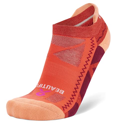 Image of Balega Grit and Grace Women's Arch Support Performance No-Show Athletic Running Socks, Beautiful Warrior Pink /Peach, Small