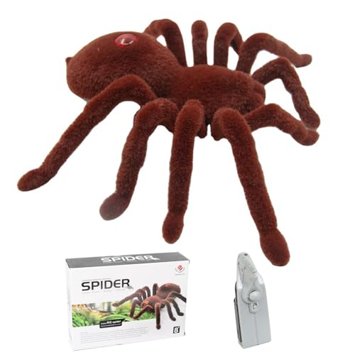 RC Creepy Crawler -Wireless Spider Prank Toy�AHigh Simulation buj Shiny Eyes |�n���E�B�[���̑����ƃG�C�v�����t�[���̓��̃W���[�N�̂��߂̌����I�Ȋ����I�ȑ��A�q���Ƒ�l�̂��߂̕|���M