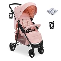 My Babiie MB30 Pushchair – from Birth to 4 Years (22kg), Easy Compact Fold, Large Shopping Basket, Adjustable Handle, Stroller Includes Cup Holder, Rain Cover – Pink Leopard