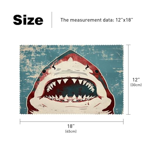 Set de table requin résistant chaleur lot de 6 sets antidérapants - 6