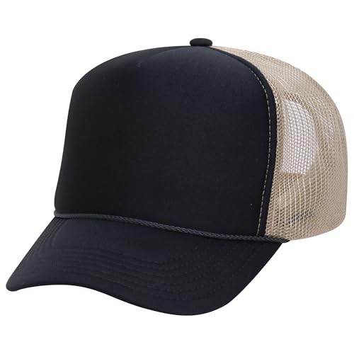 Image of OTTO Polyester Foam Front 5 Panel High Crown Mesh Back Trucker Hats in 97, Bulk, Wholesale
