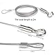 BUYGOO Drahtseil Stahlseil Edelstahlseil - 2Stück 2m einstellbar Edelstahl Draht Seil Ø 1,5mm mit Schleife und Haken, Heavy Duty für Bilder Licht DIY Lampe Kleiderbügel Max 30 KG