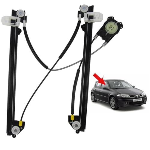 STARKIT PERFORMANCE Elevalunas compatible para Megane 2 (2002-2008) mecanismo elevalunas delantero derecho (pasajero) (5 puertas) 8200325135, 8201010925