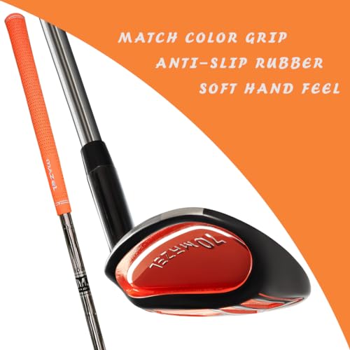 MAZEL Golf Lob Wedge 70 Grad 35 Zoll Rechtshänder, CNC gefräste Gesicht Sand Keil, Picthing Wedge (Single Orage, 68 Degree,RH)