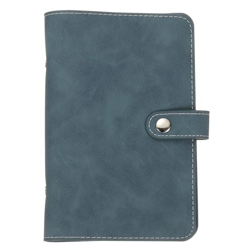 PATIKIL A6 システム手帳 6穴 バインダーカバー 日記帳 ノート ルーズリーフ 合皮レザー ブルー