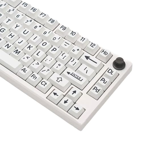 NPXUAMTJ 125 PCS Key Caps Altura Original Negro Y Blanco Fuente Grande Keycap Set Calor Bajo Sublimado Comodidad Para Teclados Mecánicos