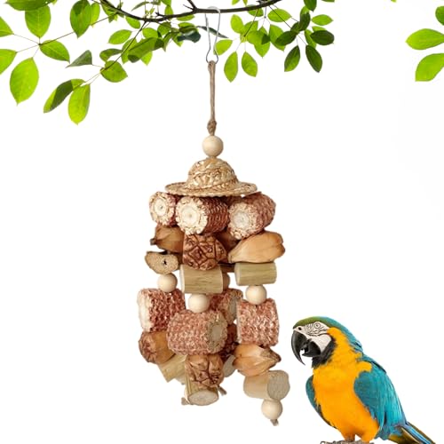 wlsvega Jouet Perroquet - Jouet Perroquet Gris du Gabon - JouetNaturel pour Oiseaux - MatéRiaux Naturels, AdaptéS Aux Perroquets Gris D'Afrique,AuxPerroquets...