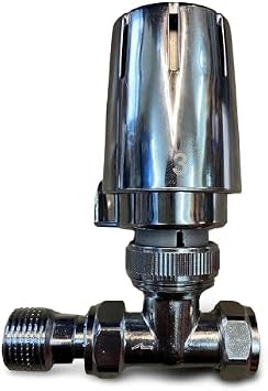 Altech Chrome Straight Thermostatic Radiator Valve & Lockshield 15mm x 1/2 Pack