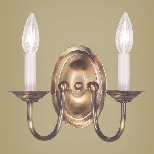 Image of Livex Lighting 4152-01 2-Light Wall Sconce, Antique Brass