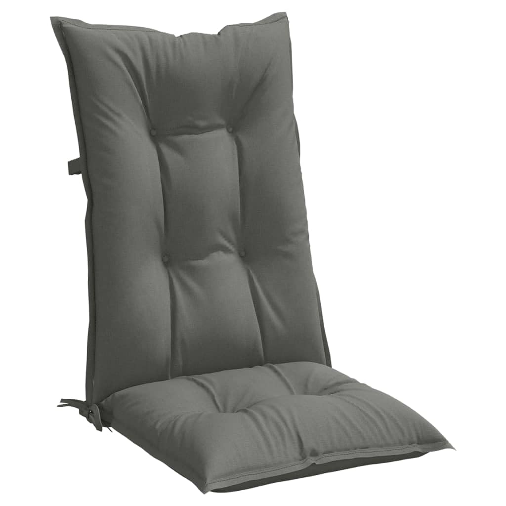 ShGaxin Cojines para Silla Respaldo Alto 4 uds Tela Gris Oscuro Melange, Cojines para Butacas De Jardin, Cojines Sillas Cocina, Cojines para Sillas De Terraza, Cojin Silla Exterior - 4002350