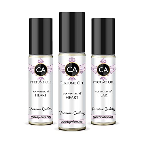 CA Perfume Impression of Heart for Women Eau De Parfum Floral Scent Long Lasting Perfumes for Women Travel Size TSA Ready for Day and Night Wear 0.33 Fl Oz 10ml (Pack of 3)