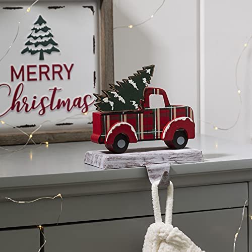 glitzhome Suporte para meias de Natal, caminhão fofo com suporte para meias de árvore de Natal, cabi