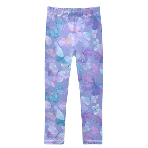 Boccsty Tie Dye Butterflies Girls Leggings Kids Yoga Pants Dance Active Tights 4T