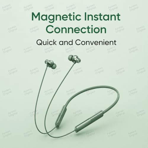 Image of Compatible with Realme 3 Neo Wireless Bluetooth Neckband with Deep Bass Driver, Long Battery Backup, Fast Charging Support, HD Mic for Clear Calls, Lightweight (Green)